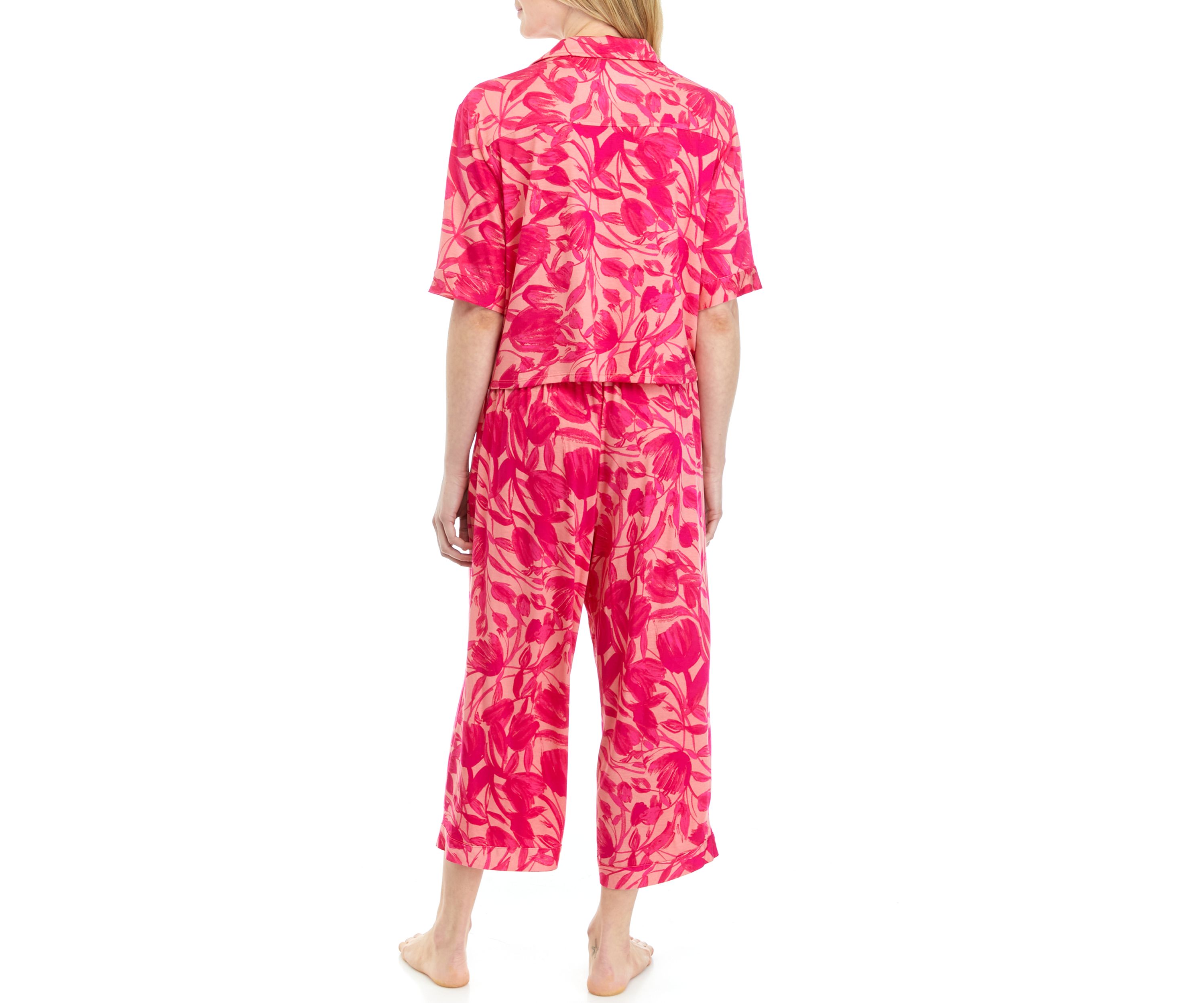 Modern Button Down Top and Pajama Pants Set