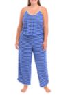 Plus Size Pleated Tank Top and Pants Sleep Set