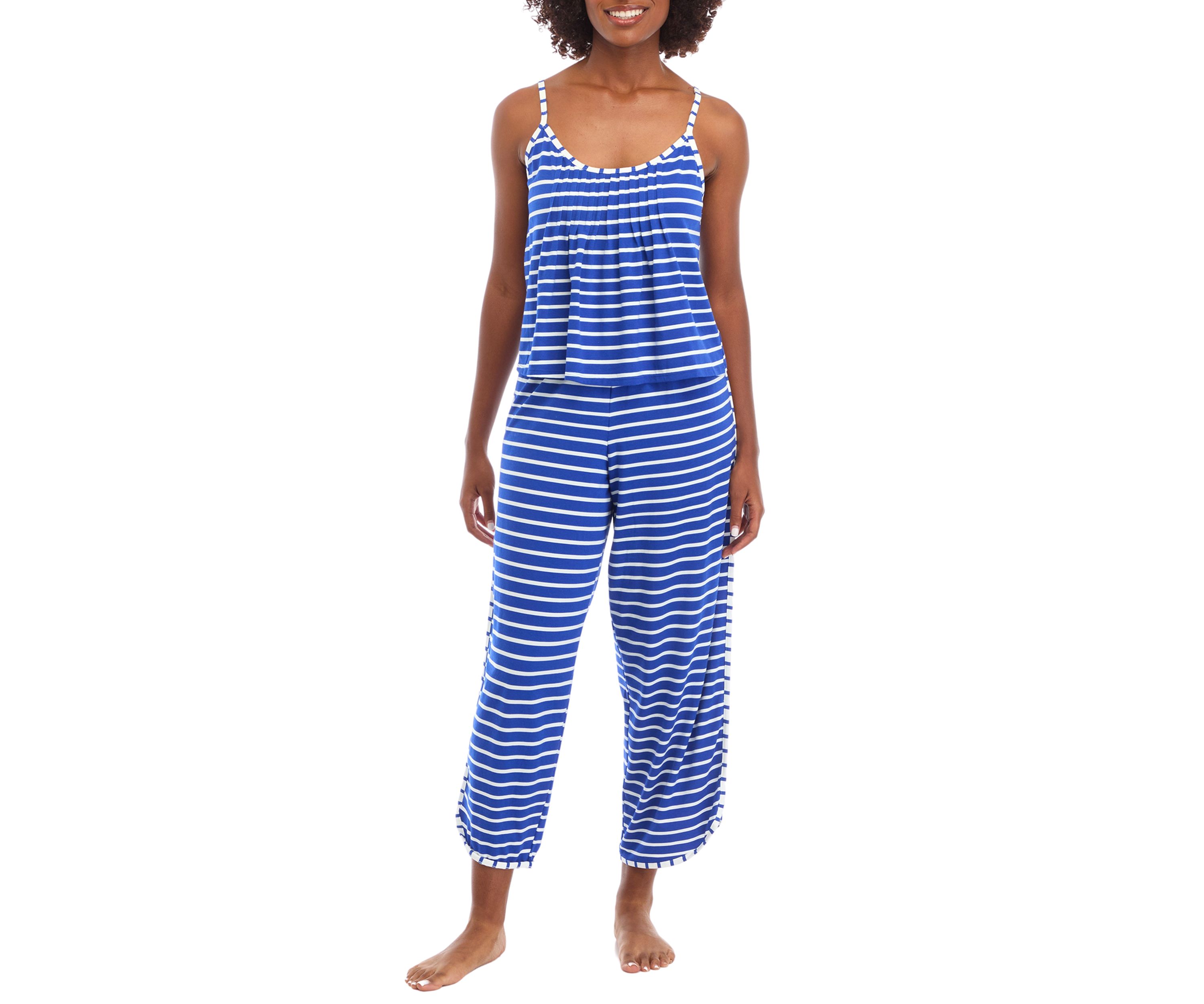 Pleated Tank Top and Pants Sleep Set