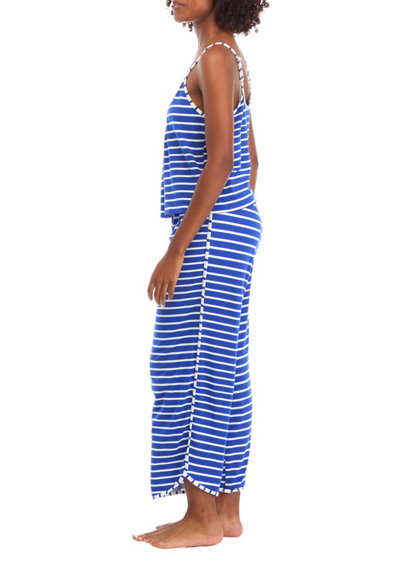 Pleated Tank Top and Pants Sleep Set
