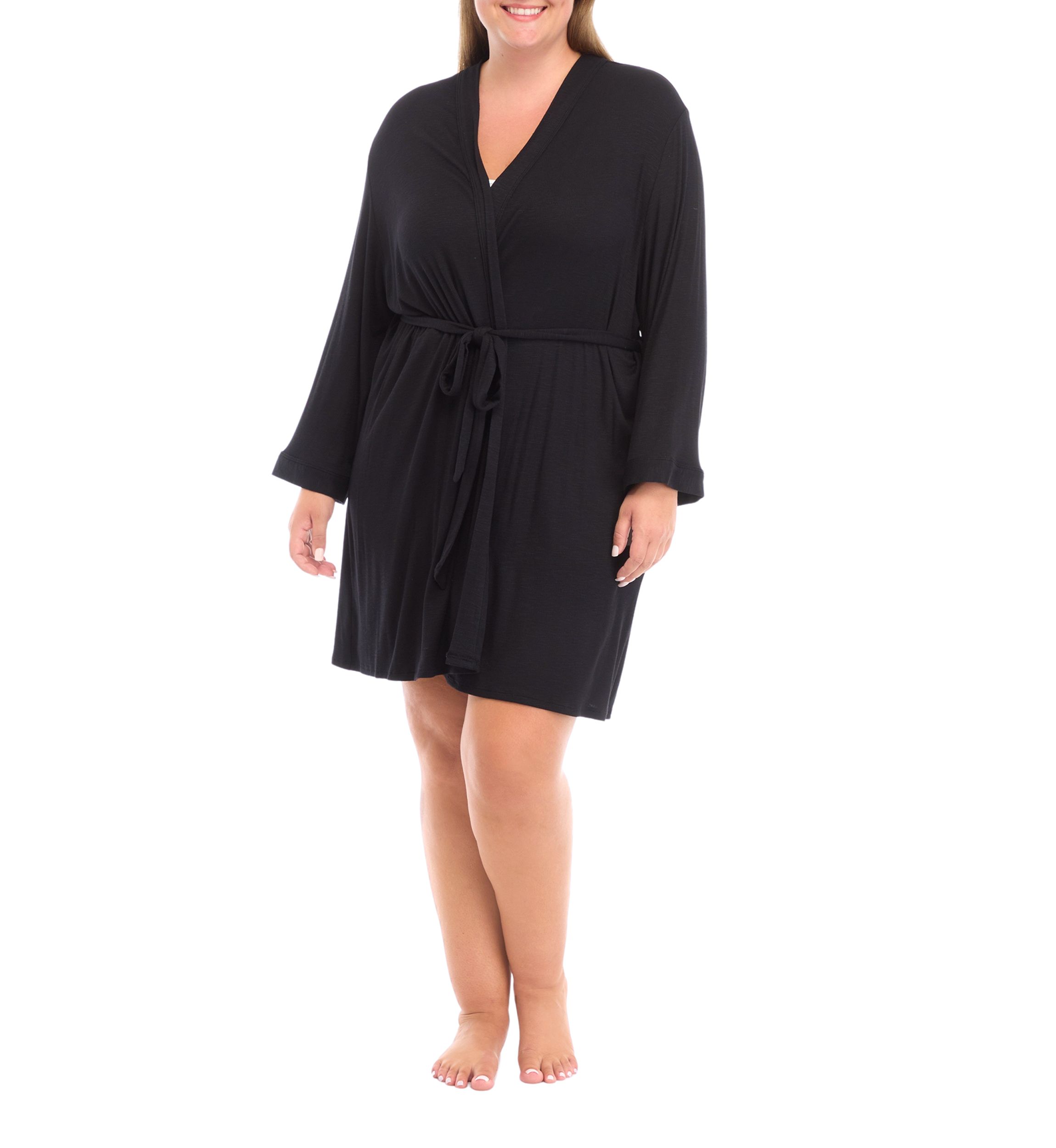 Plus Size Rib Knit Robe