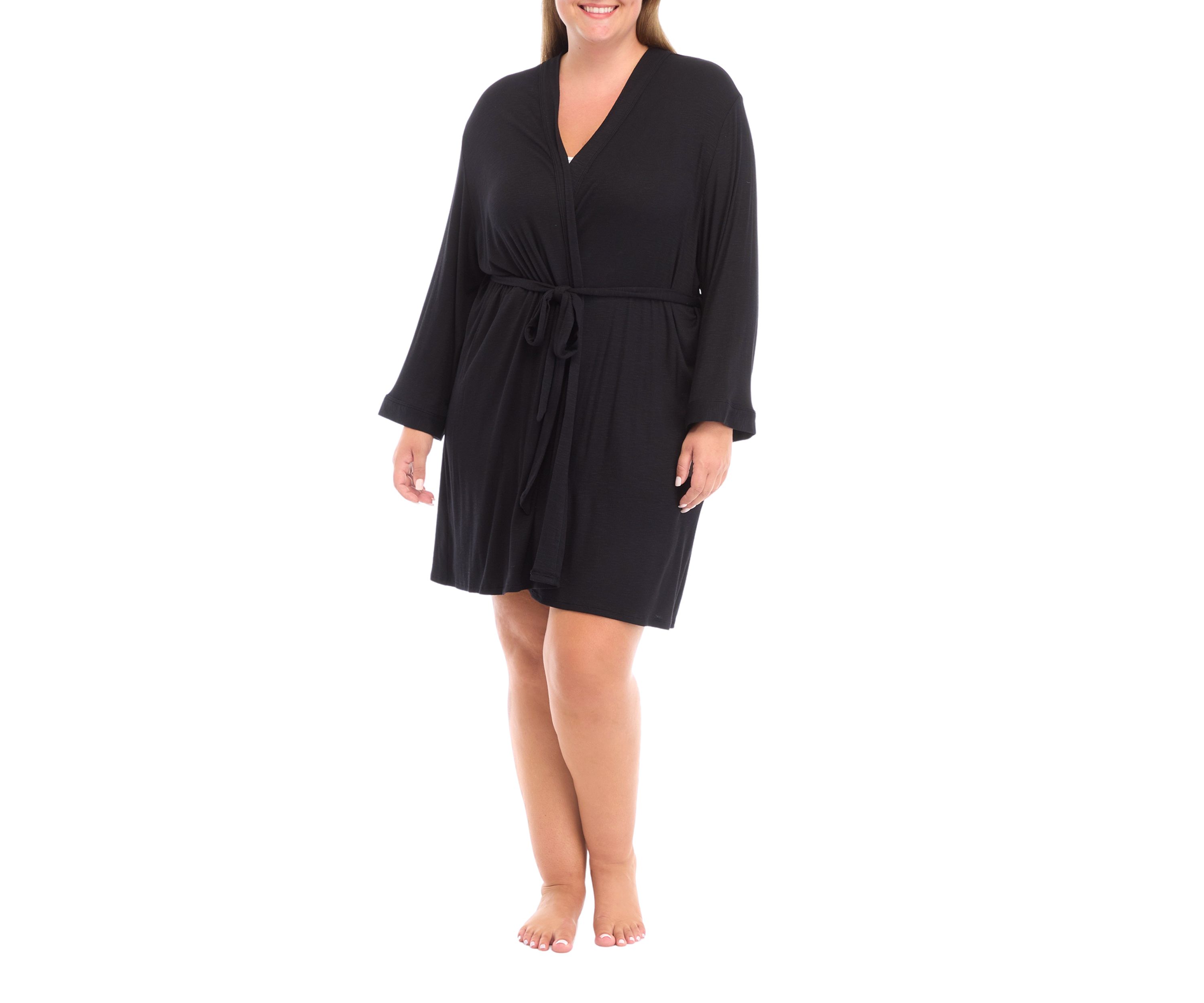Plus Size Rib Knit Robe