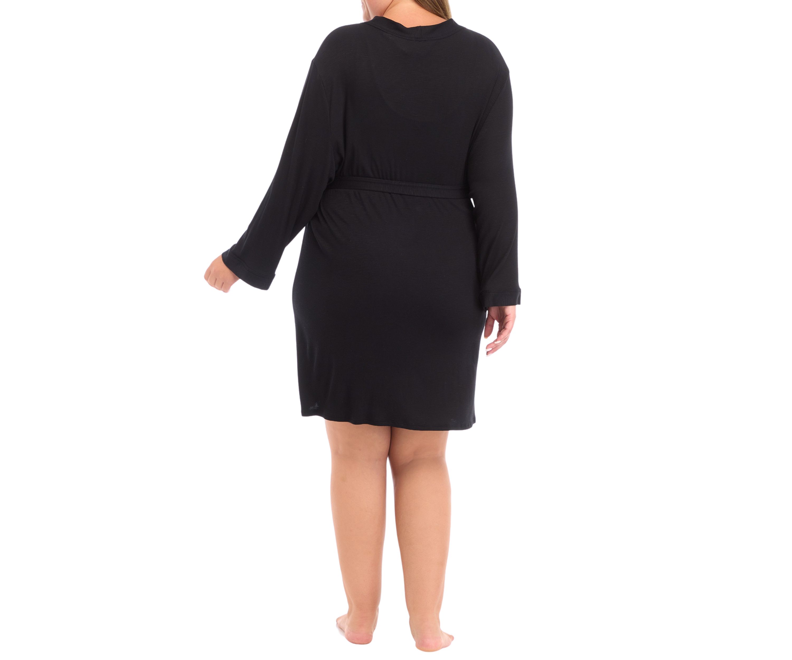 Plus Size Rib Knit Robe