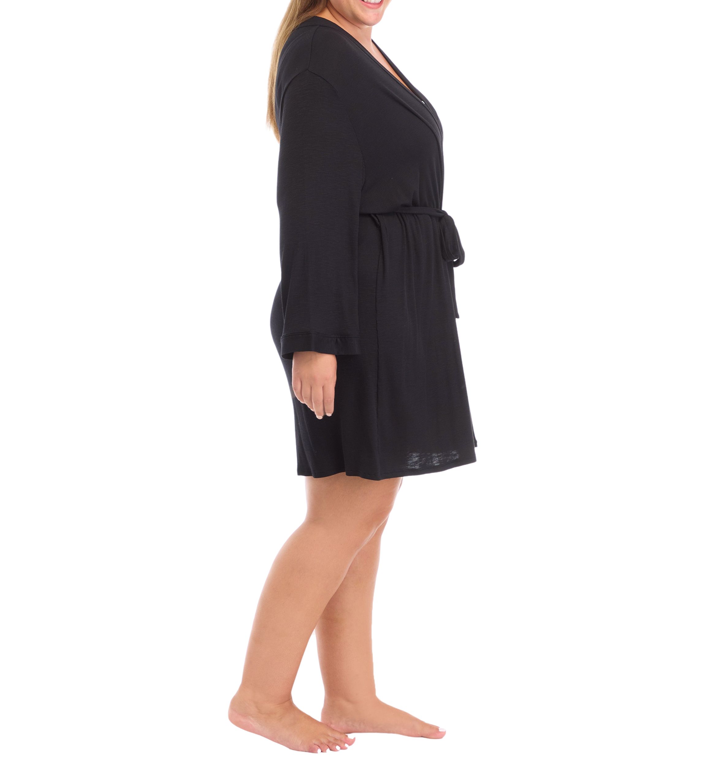 Plus Size Rib Knit Robe