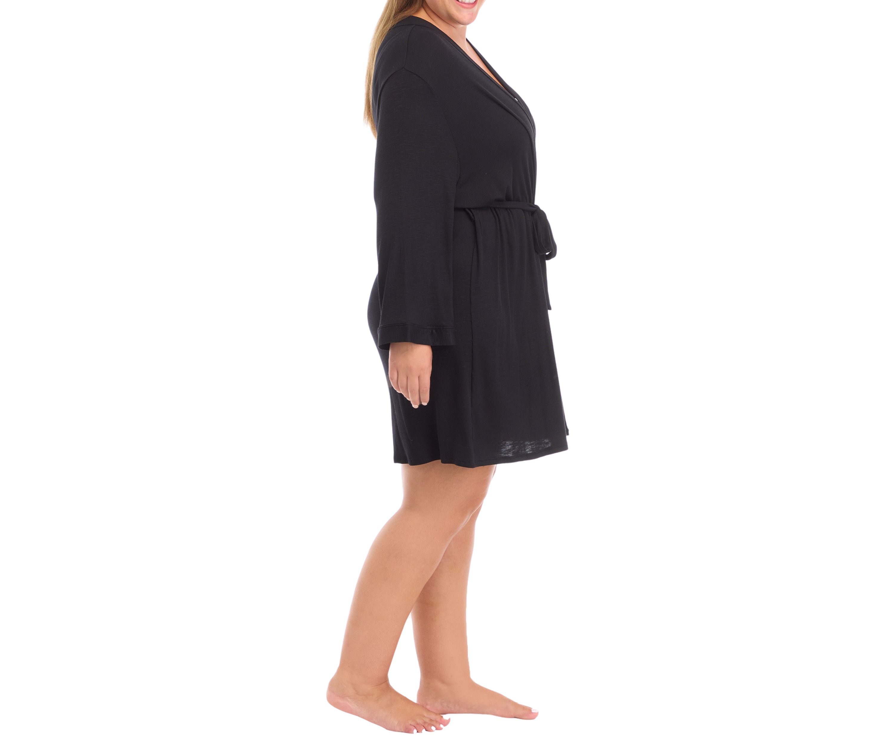 Plus Size Rib Knit Robe