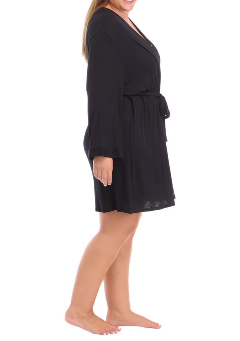 Plus Size Rib Knit Robe