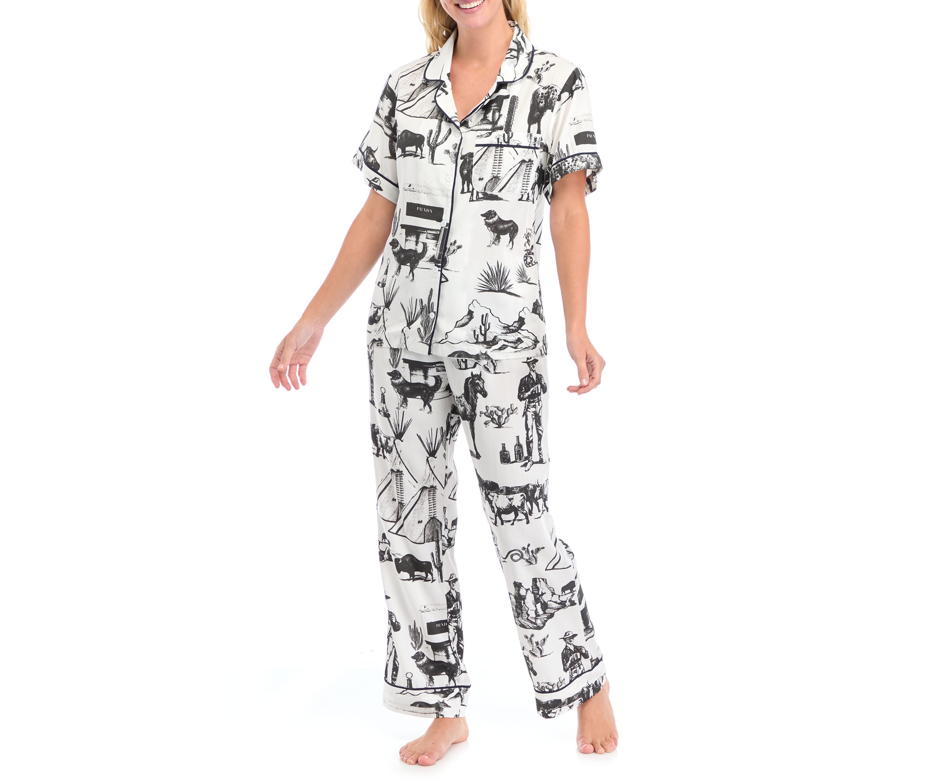 Marfa Toile Short Sleeve Pajama Set 