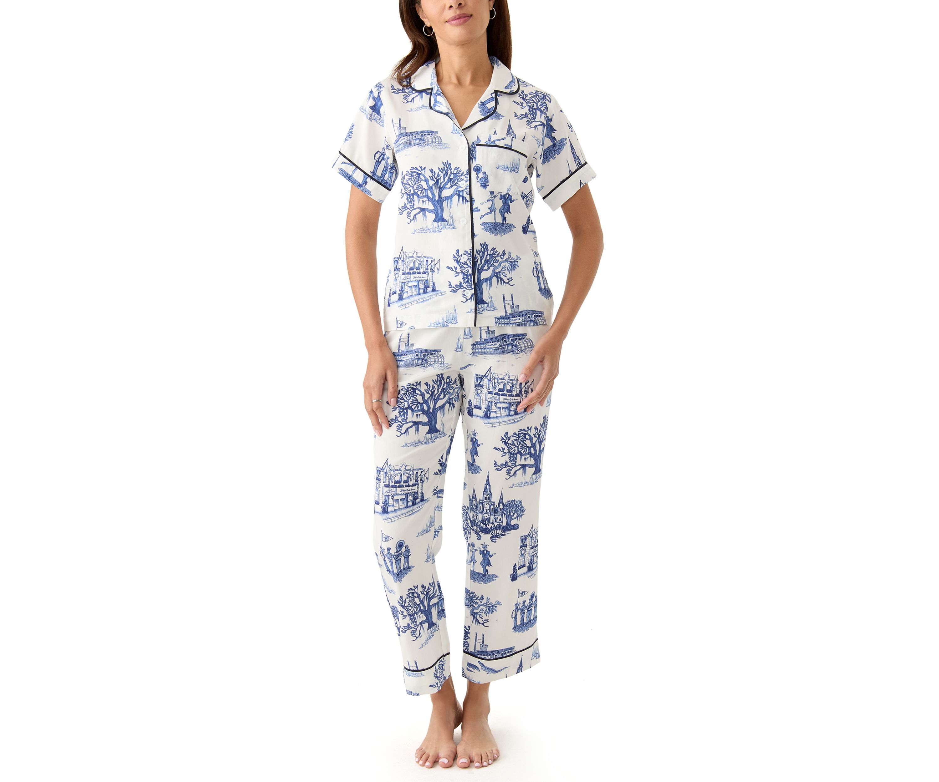 New Orleans Toile Printed Pajama Set
