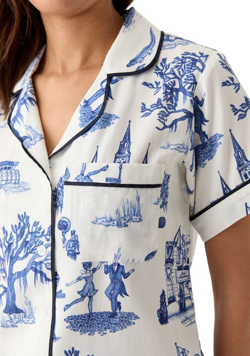 New Orleans Toile Printed Pajama Set