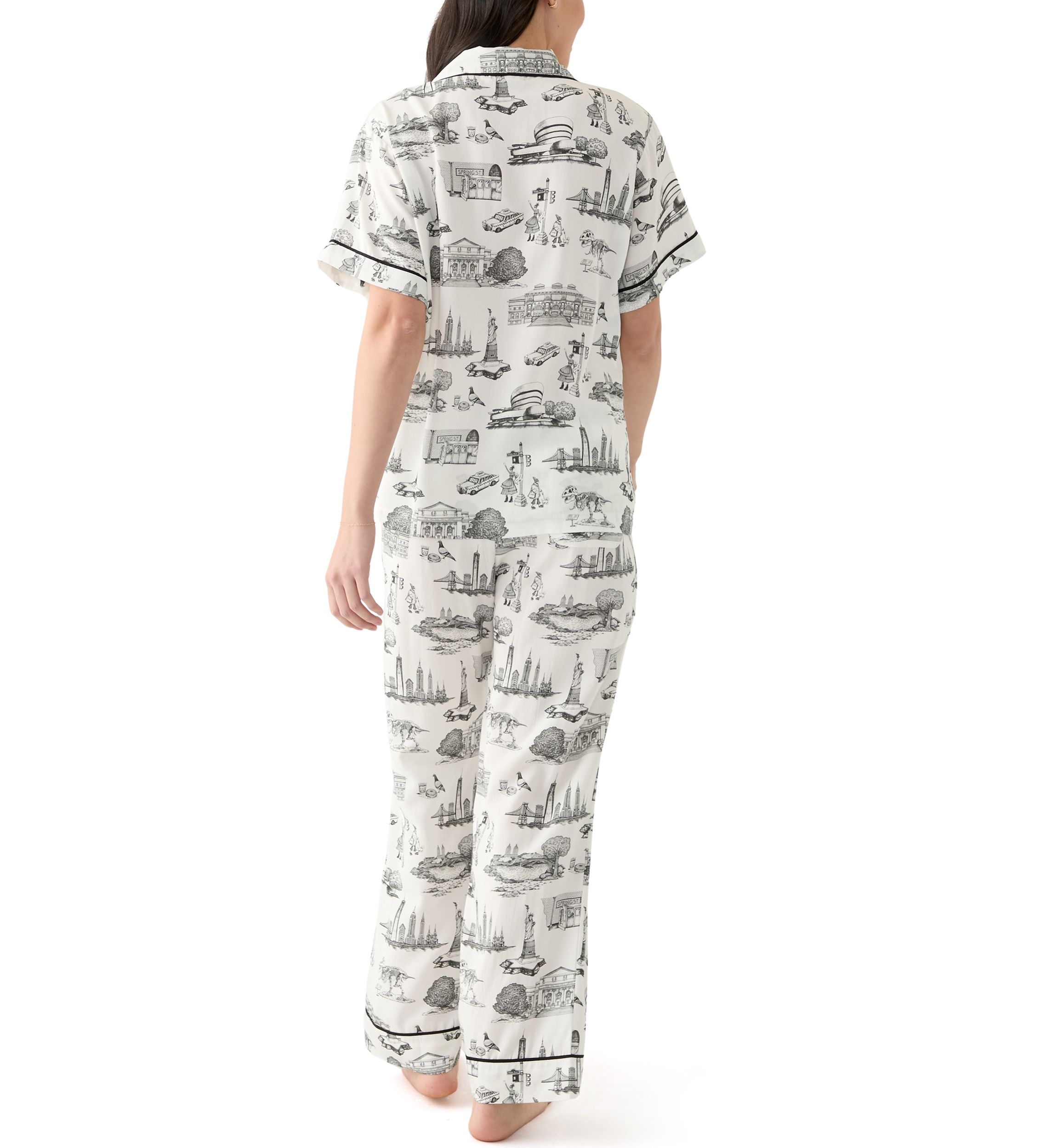 Womens 2 Piece New York Toile Pajama Set