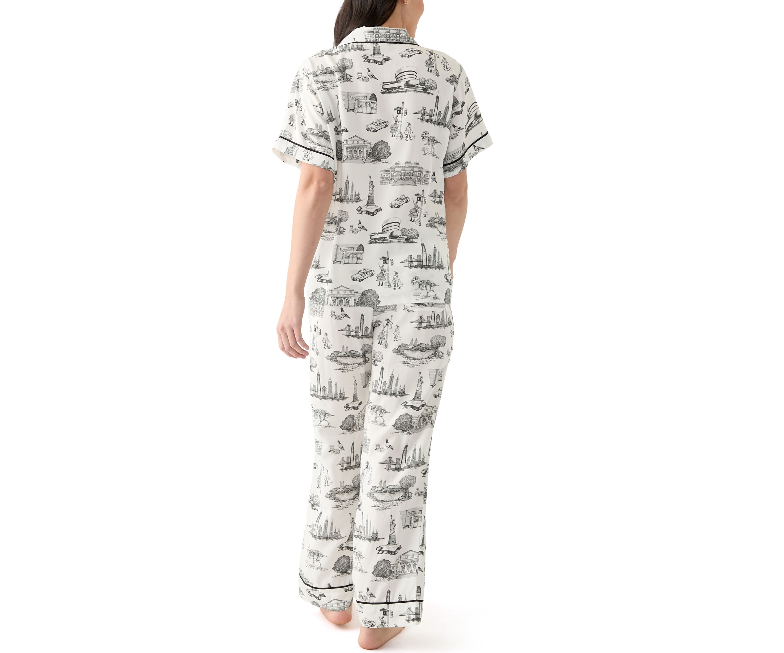 Womens 2 Piece New York Toile Pajama Set