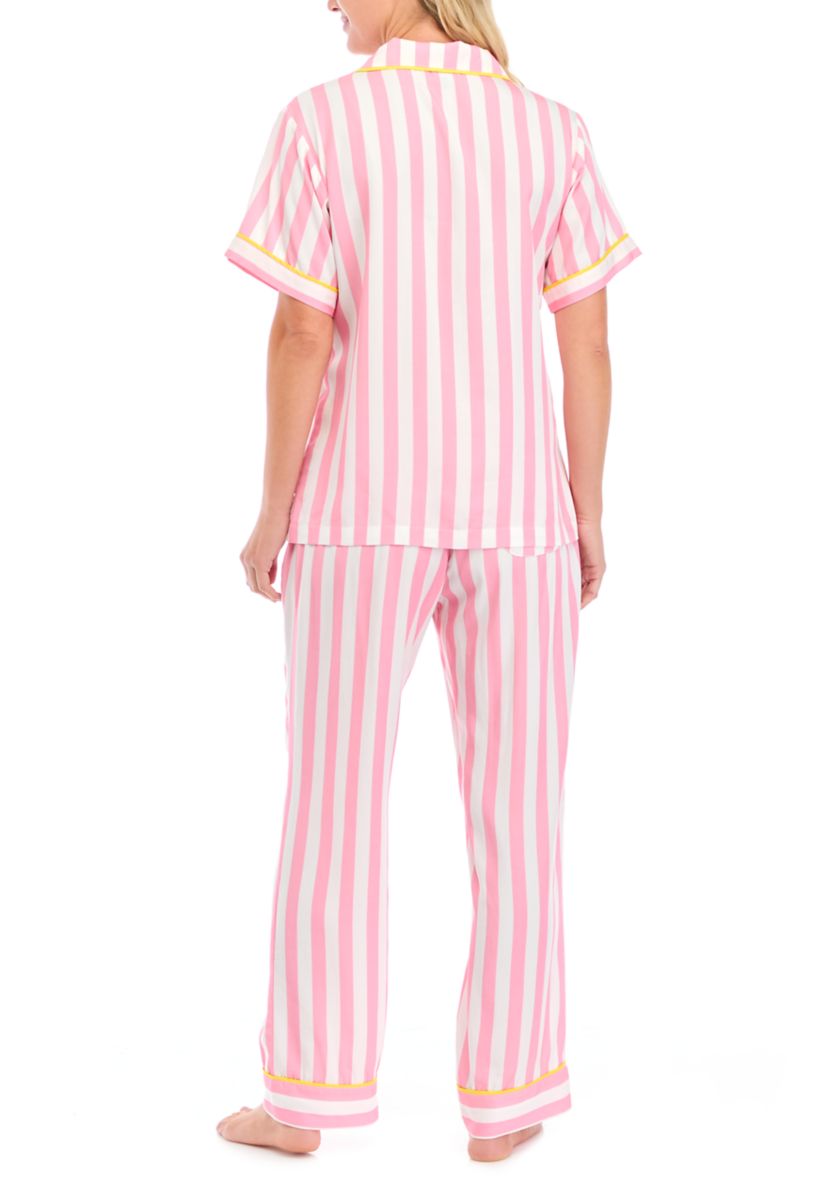 Retro Stripe 2 Piece Pajama Set 