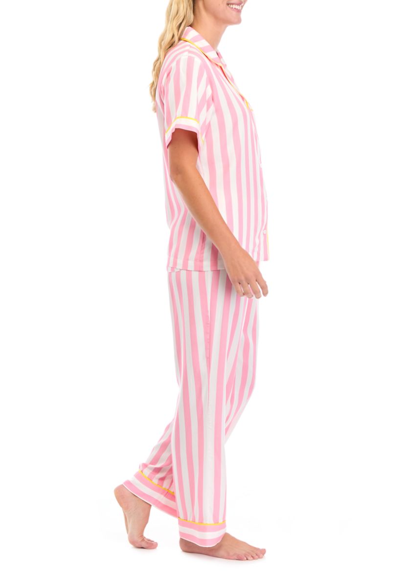 Retro Stripe 2 Piece Pajama Set 