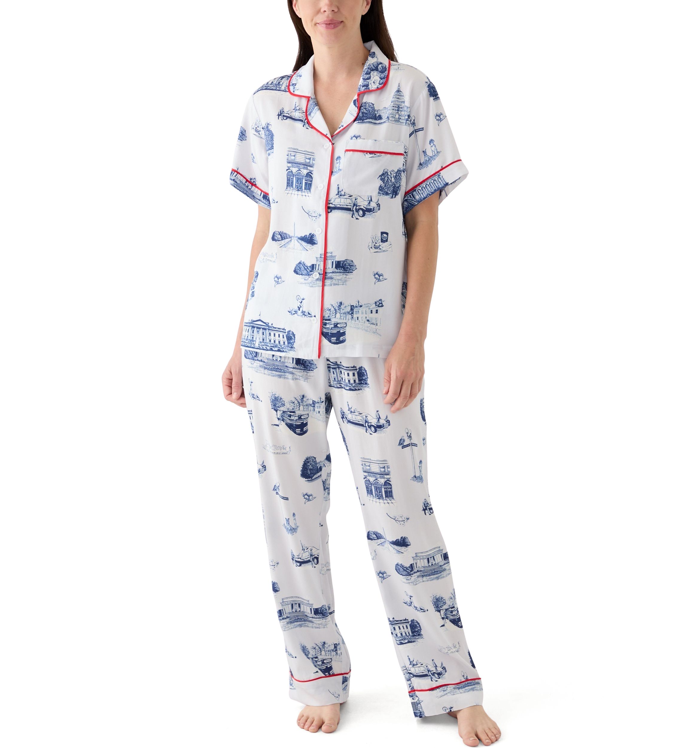 Womens Washington DC Toile Pajama Set