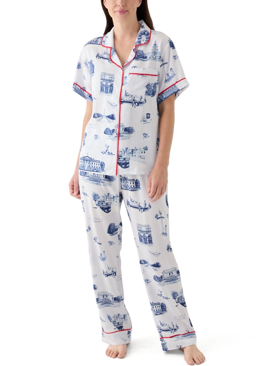 Womens Washington DC Toile Pajama Set