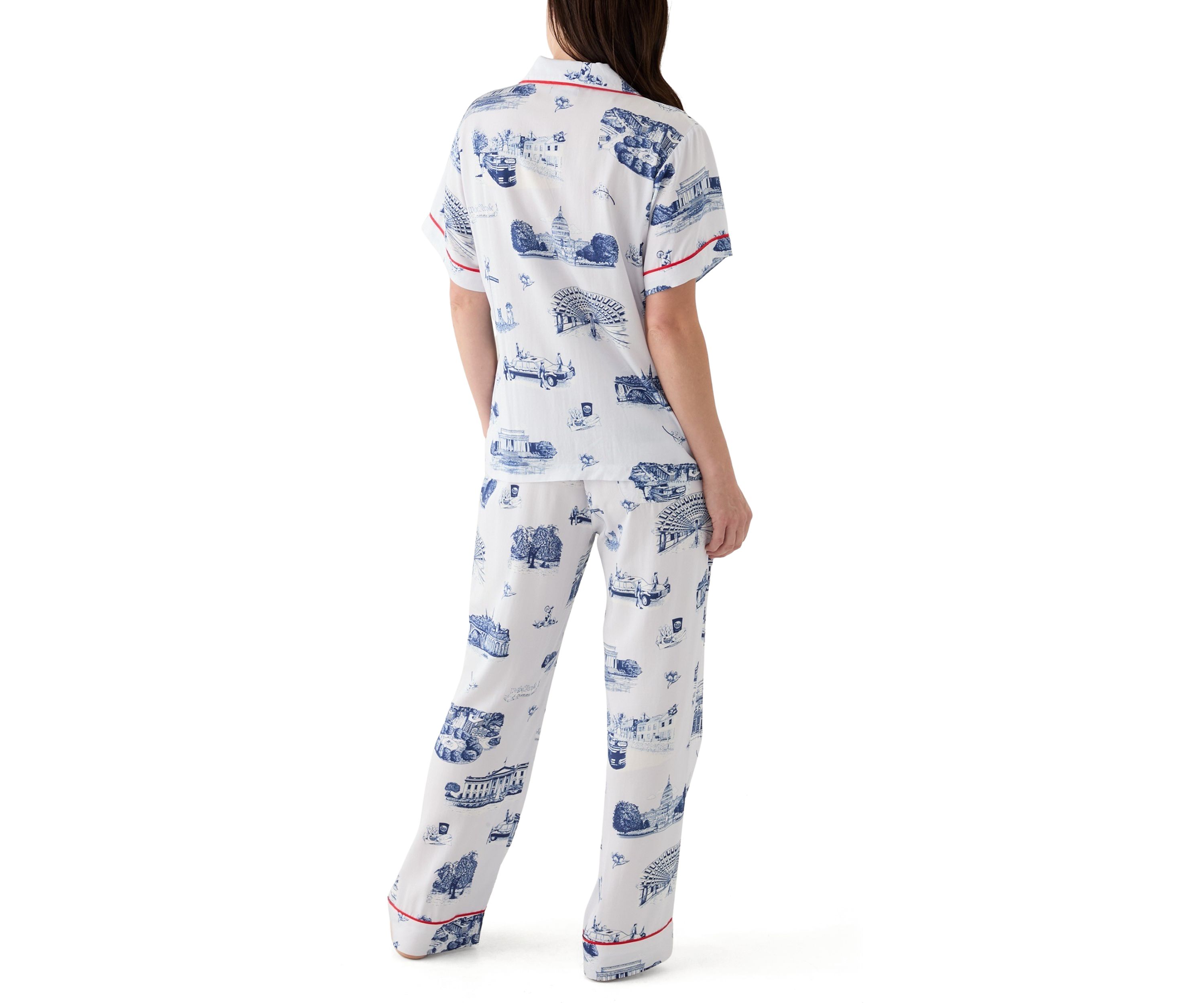 Womens Washington DC Toile Pajama Set