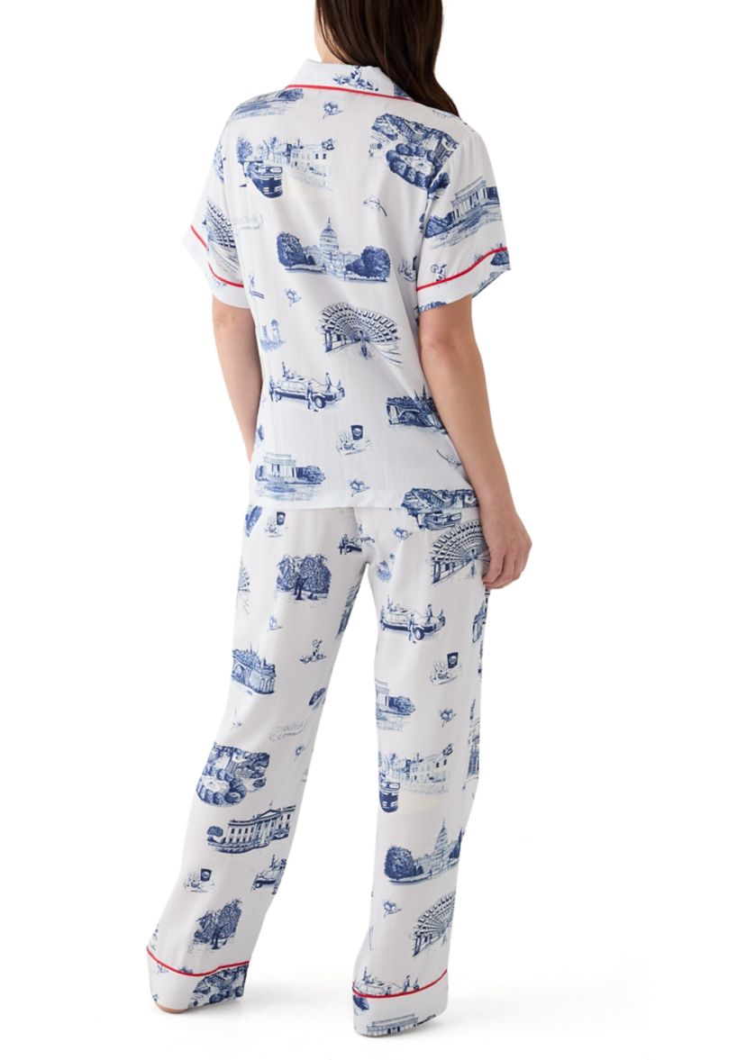 Womens Washington DC Toile Pajama Set