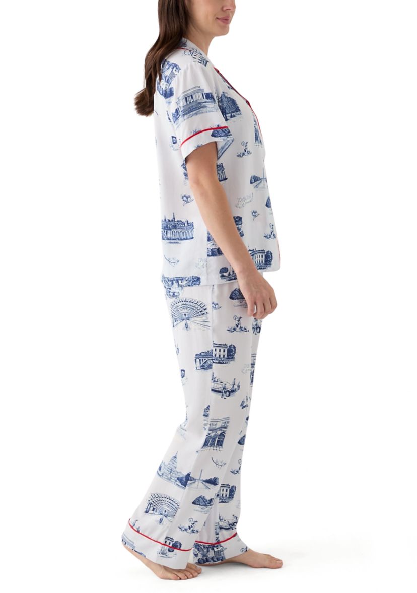 Womens Washington DC Toile Pajama Set