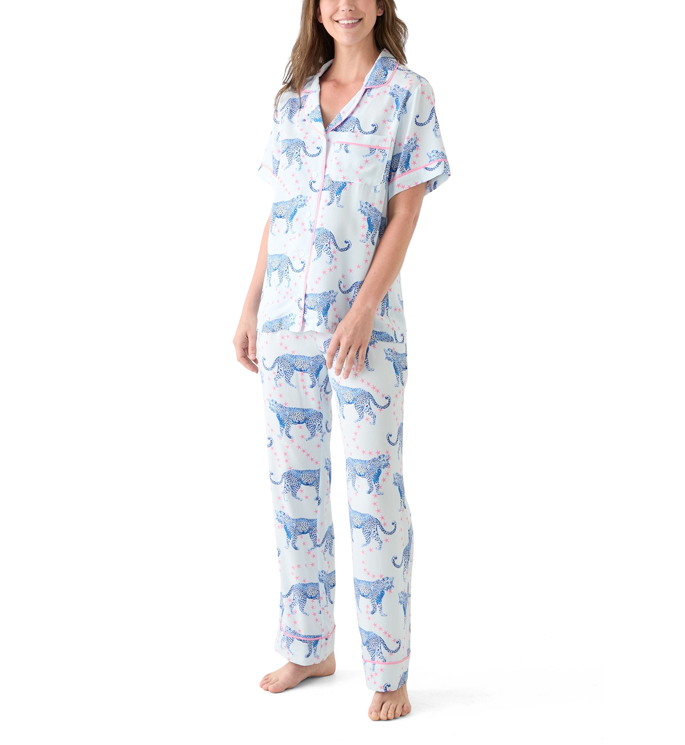 Womens Cosmic Cheetah Pajama Set