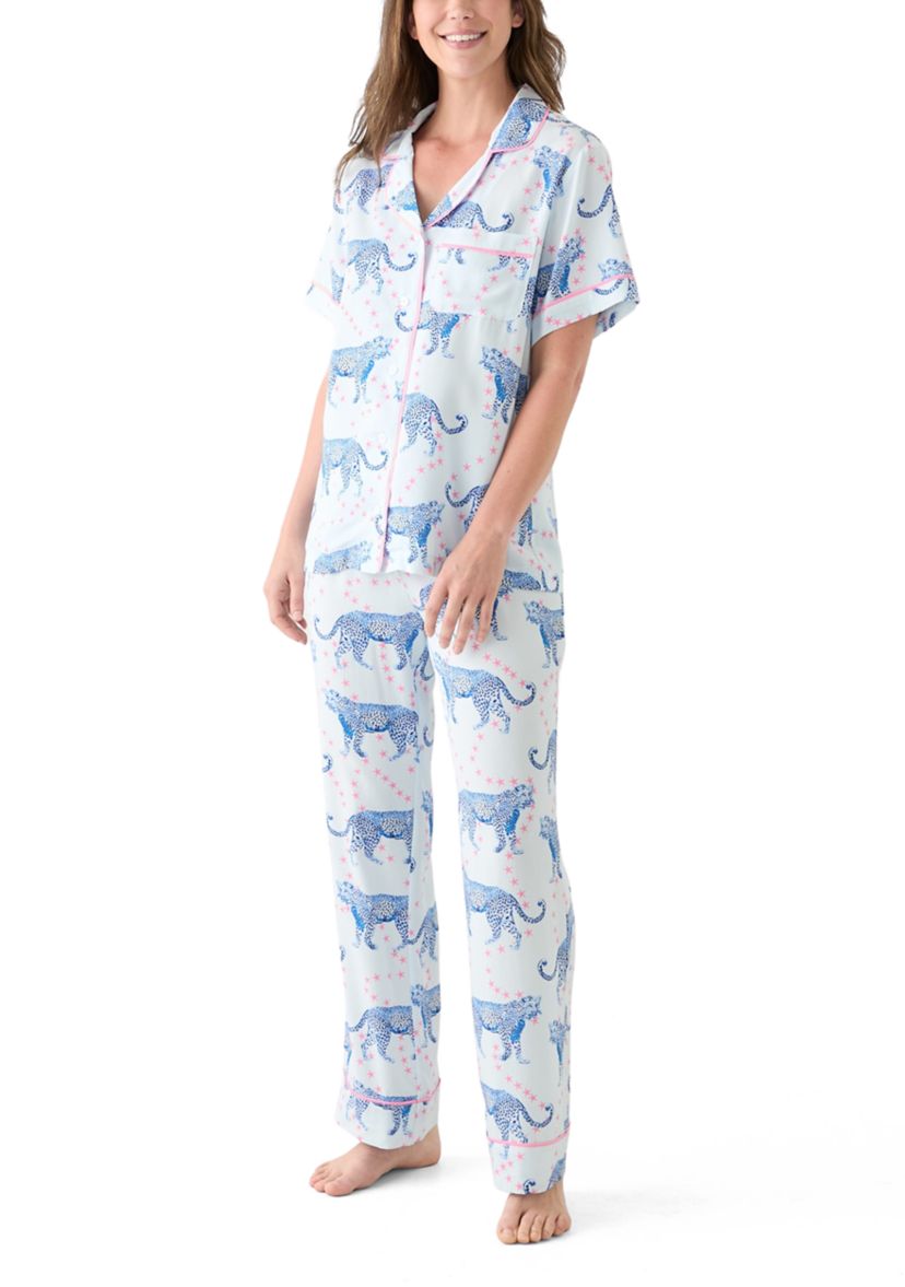 Womens Cosmic Cheetah Pajama Set