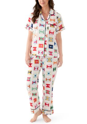 Katie Kime Women's 12 Love Letters Short Sleeve Pajama Set, XL