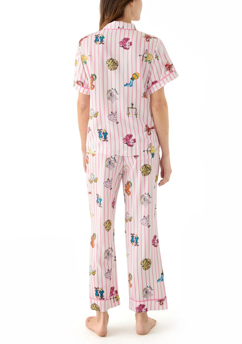 Zodiac Stripe Two Piece Printed Pajama Set