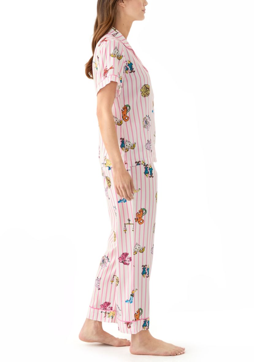 Zodiac Stripe Two Piece Printed Pajama Set