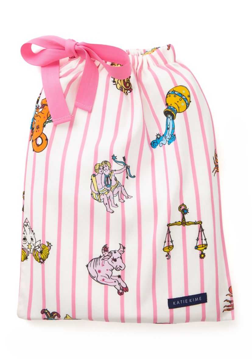 Zodiac Stripe Two Piece Printed Pajama Set