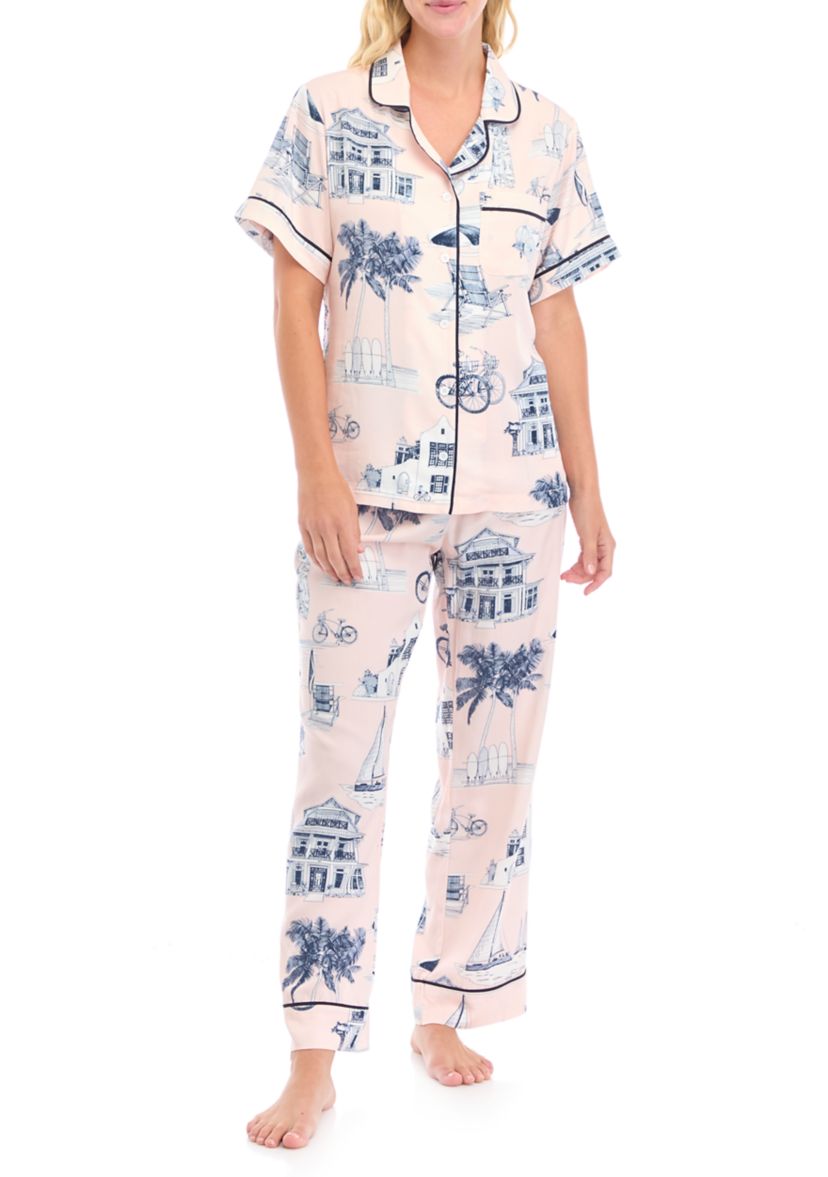 Florida Toile Short Sleeve Pajama Set 