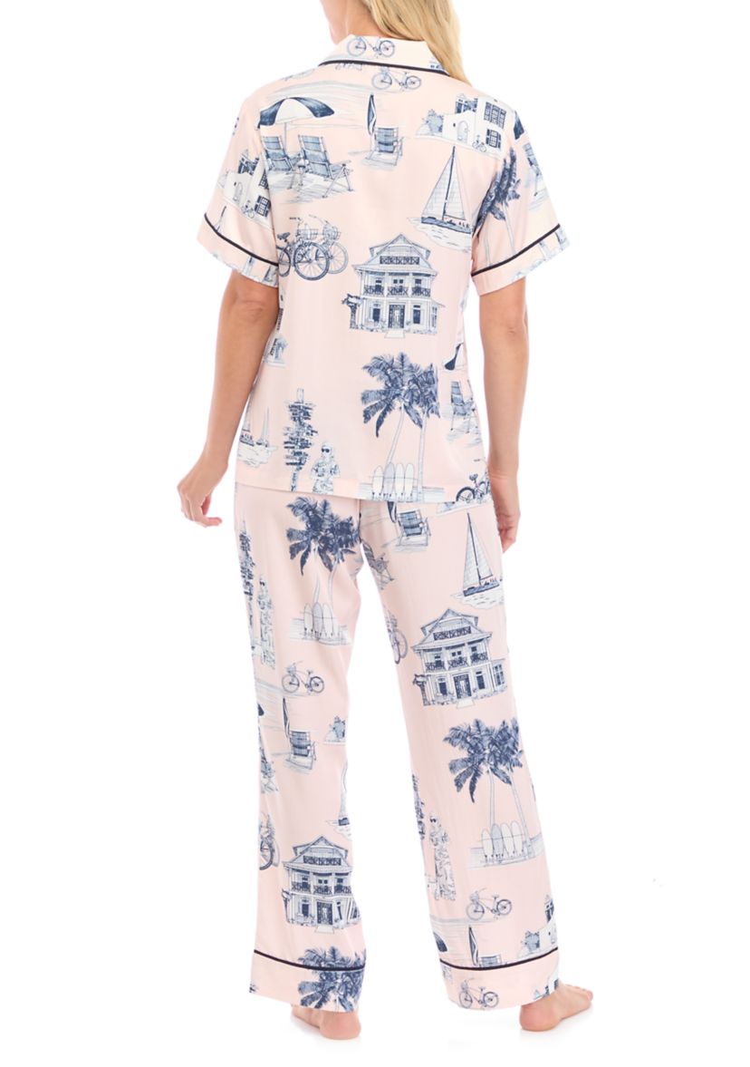 Florida Toile Short Sleeve Pajama Set 