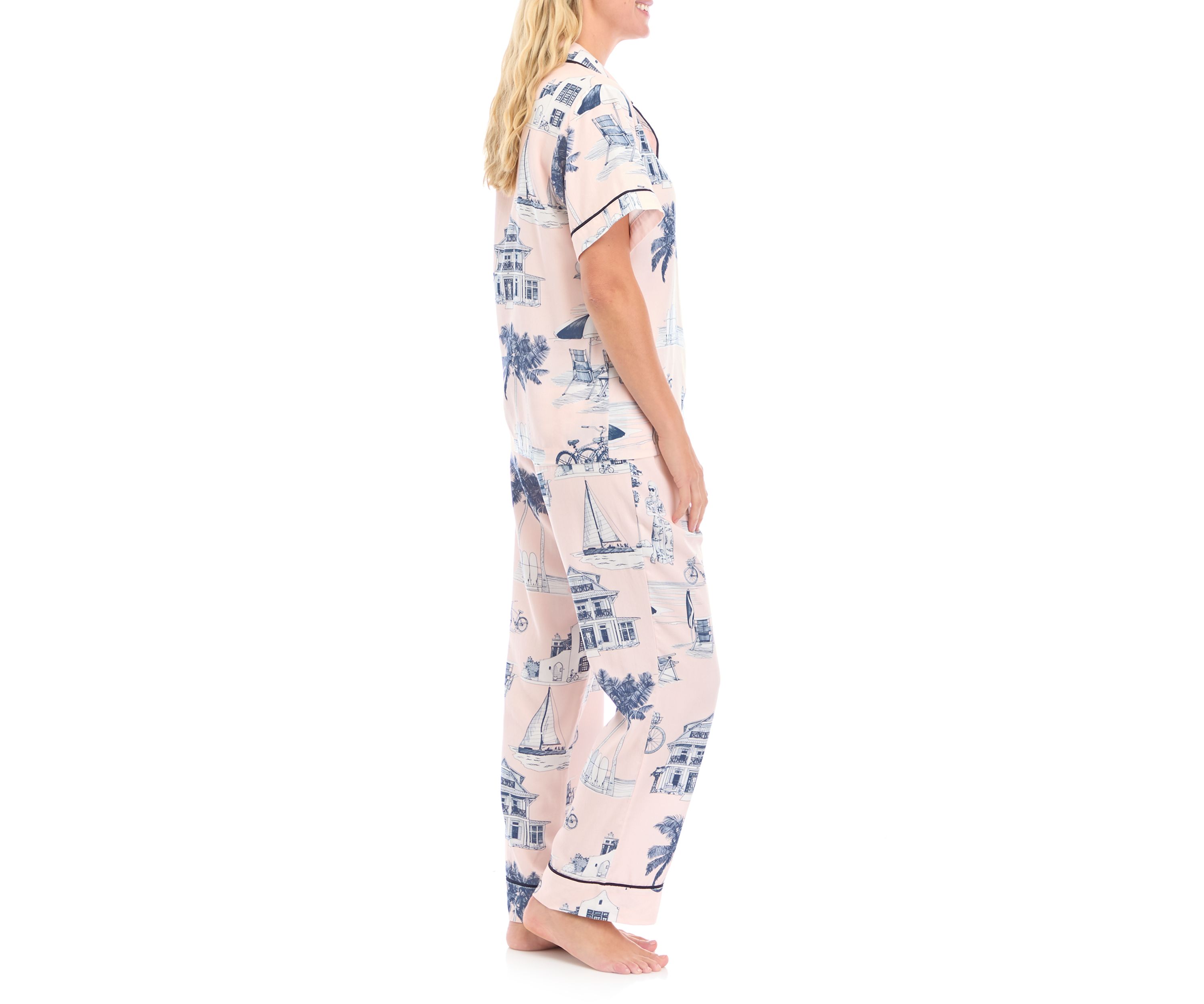 Florida Toile Short Sleeve Pajama Set 
