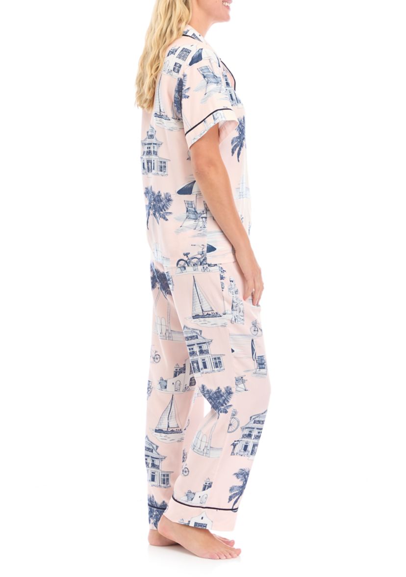 Florida Toile Short Sleeve Pajama Set 