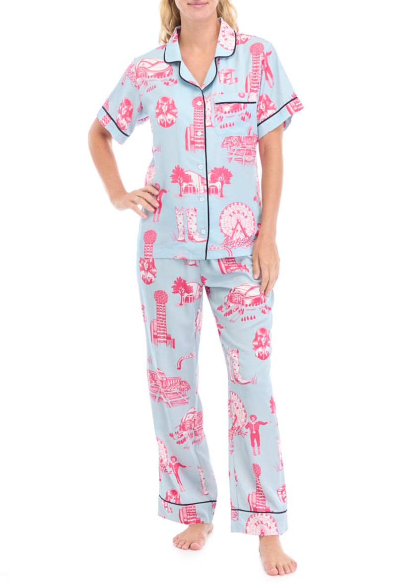 Dallas Toile Short Sleeve Pajama Set 