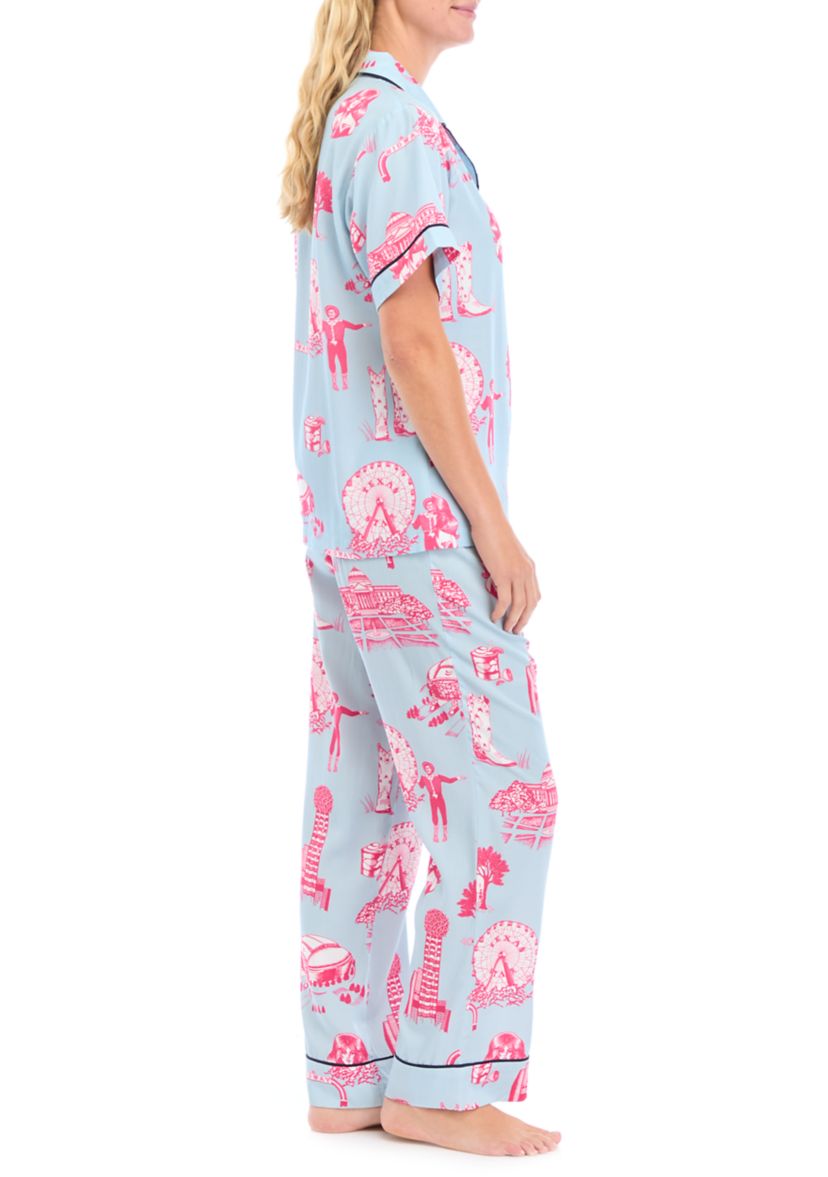 Dallas Toile Short Sleeve Pajama Set 