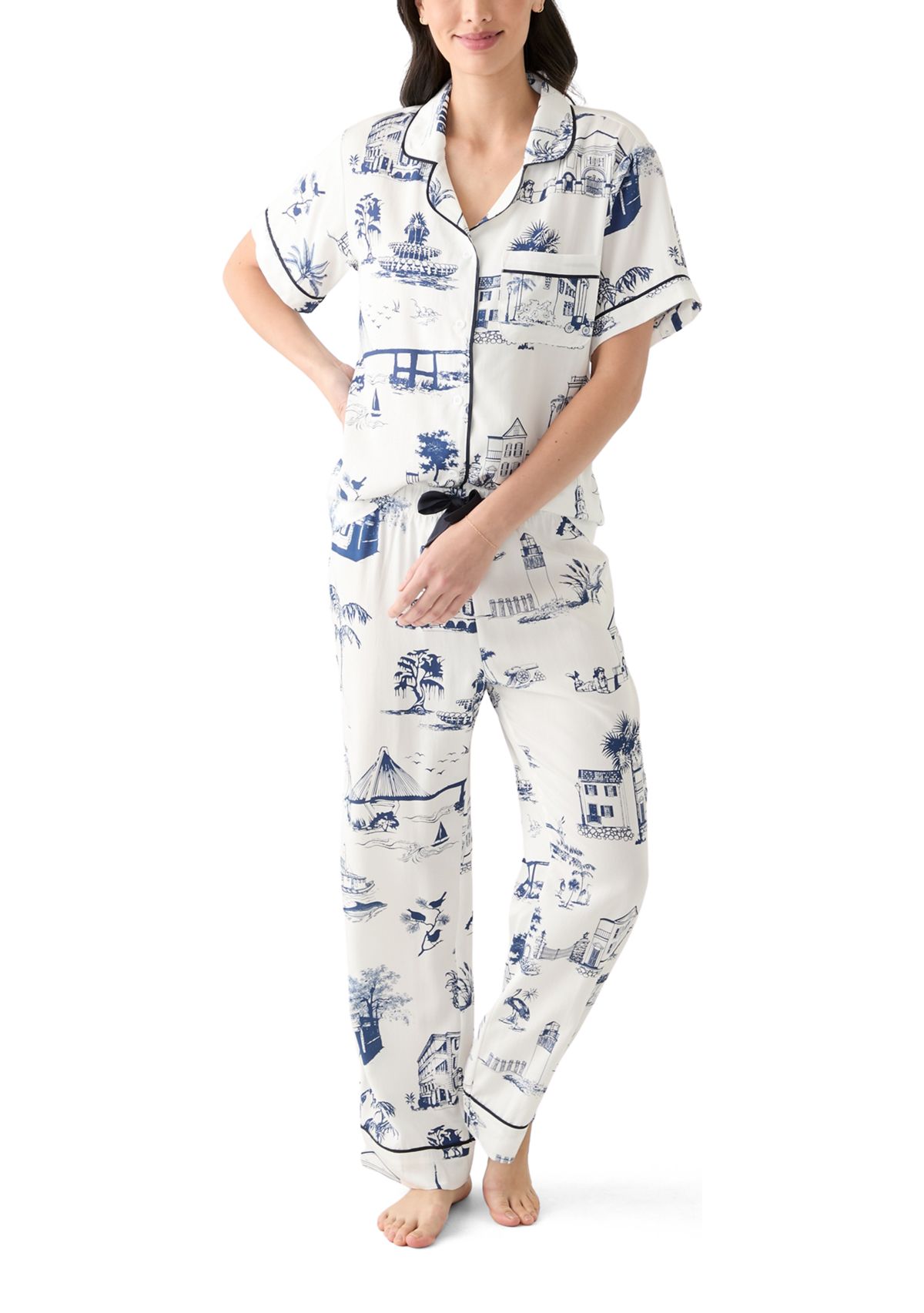 Charleston Toile Print Pajama Set