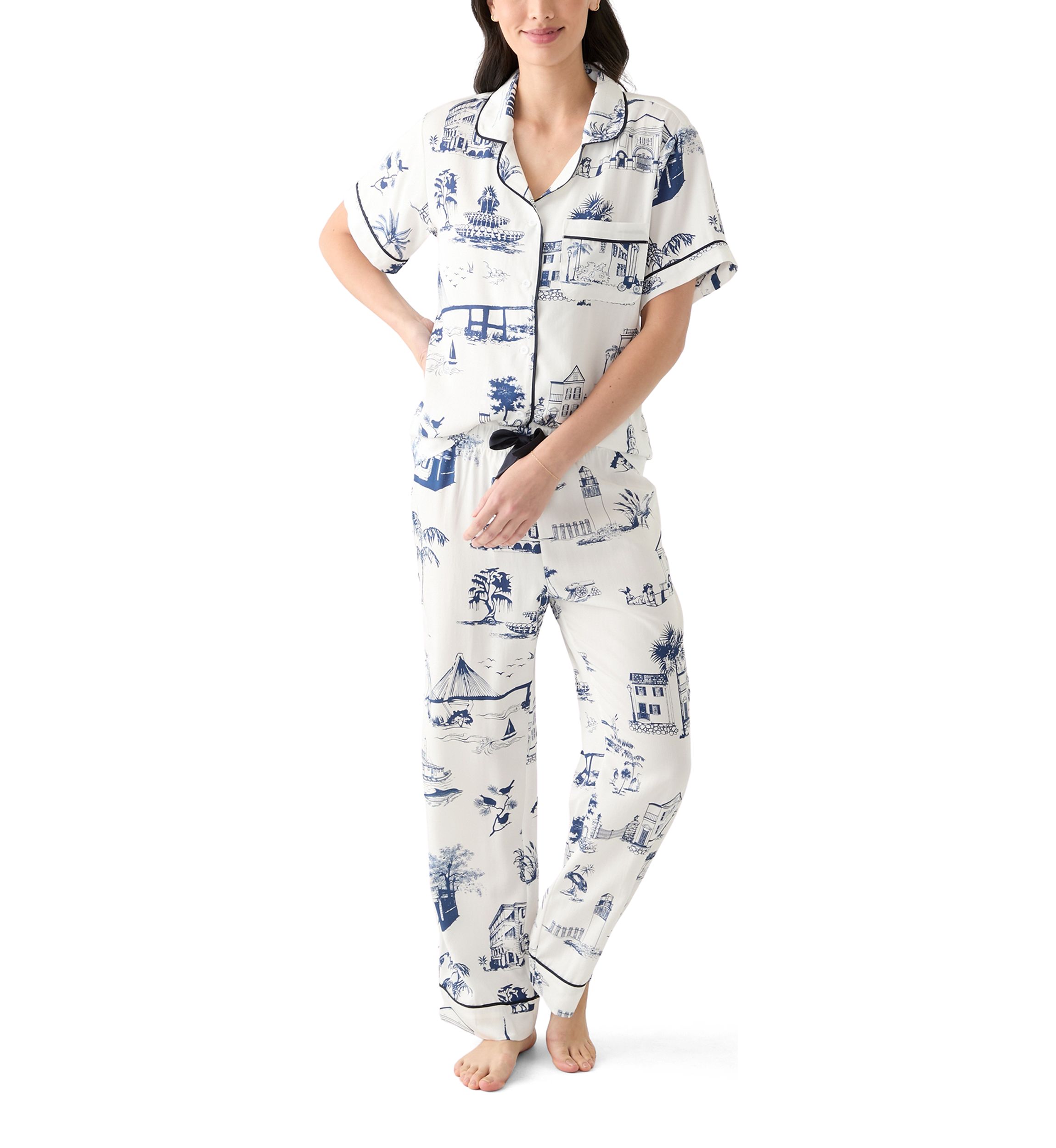 Charleston Toile Print Pajama Set