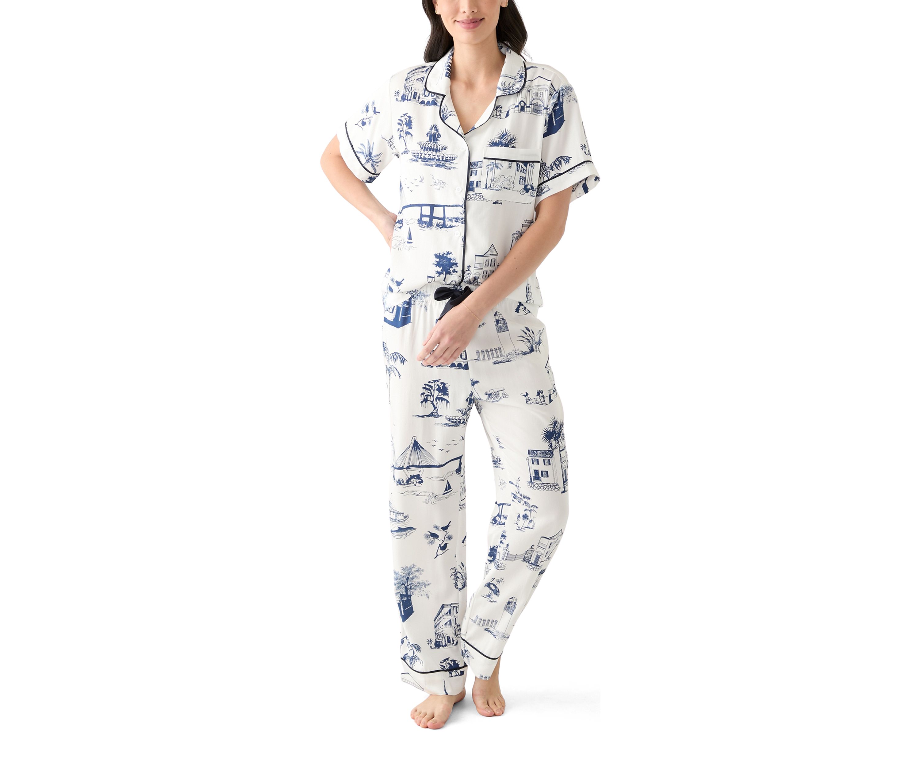 Charleston Toile Print Pajama Set