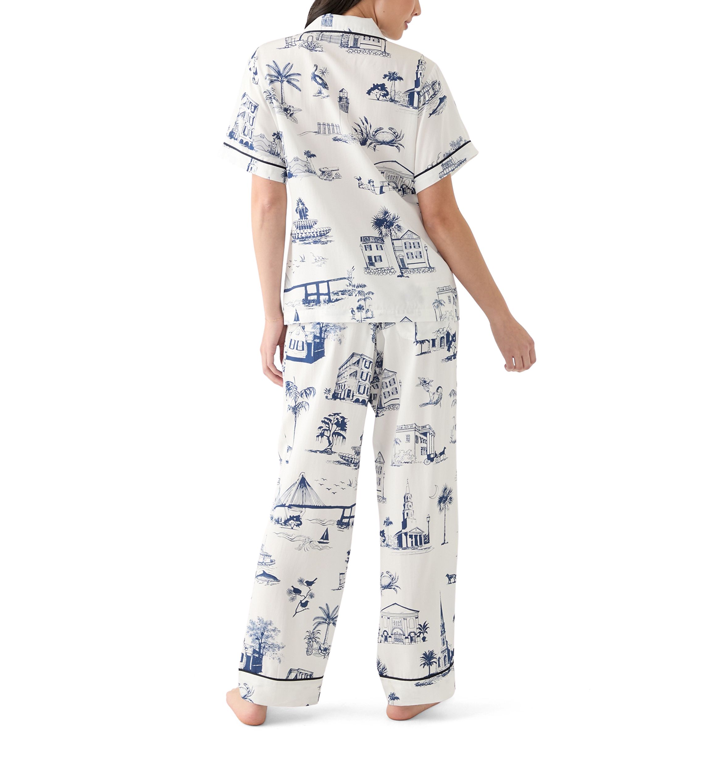 Charleston Toile Print Pajama Set