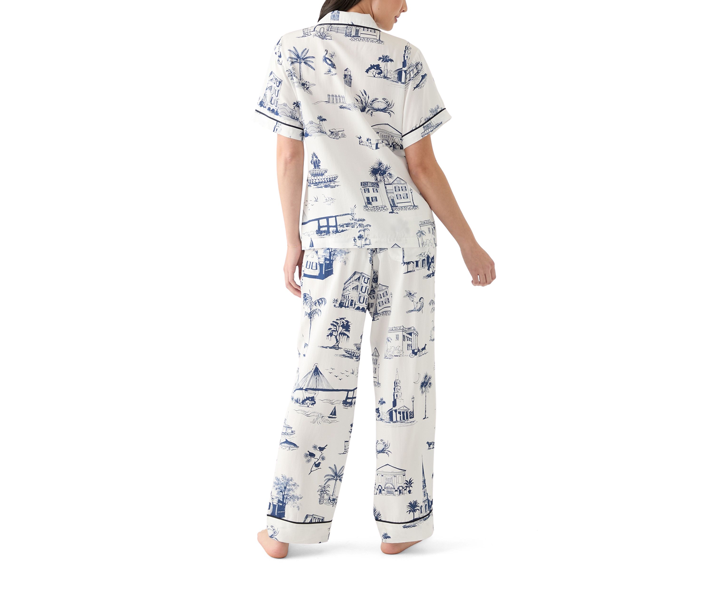 Charleston Toile Print Pajama Set
