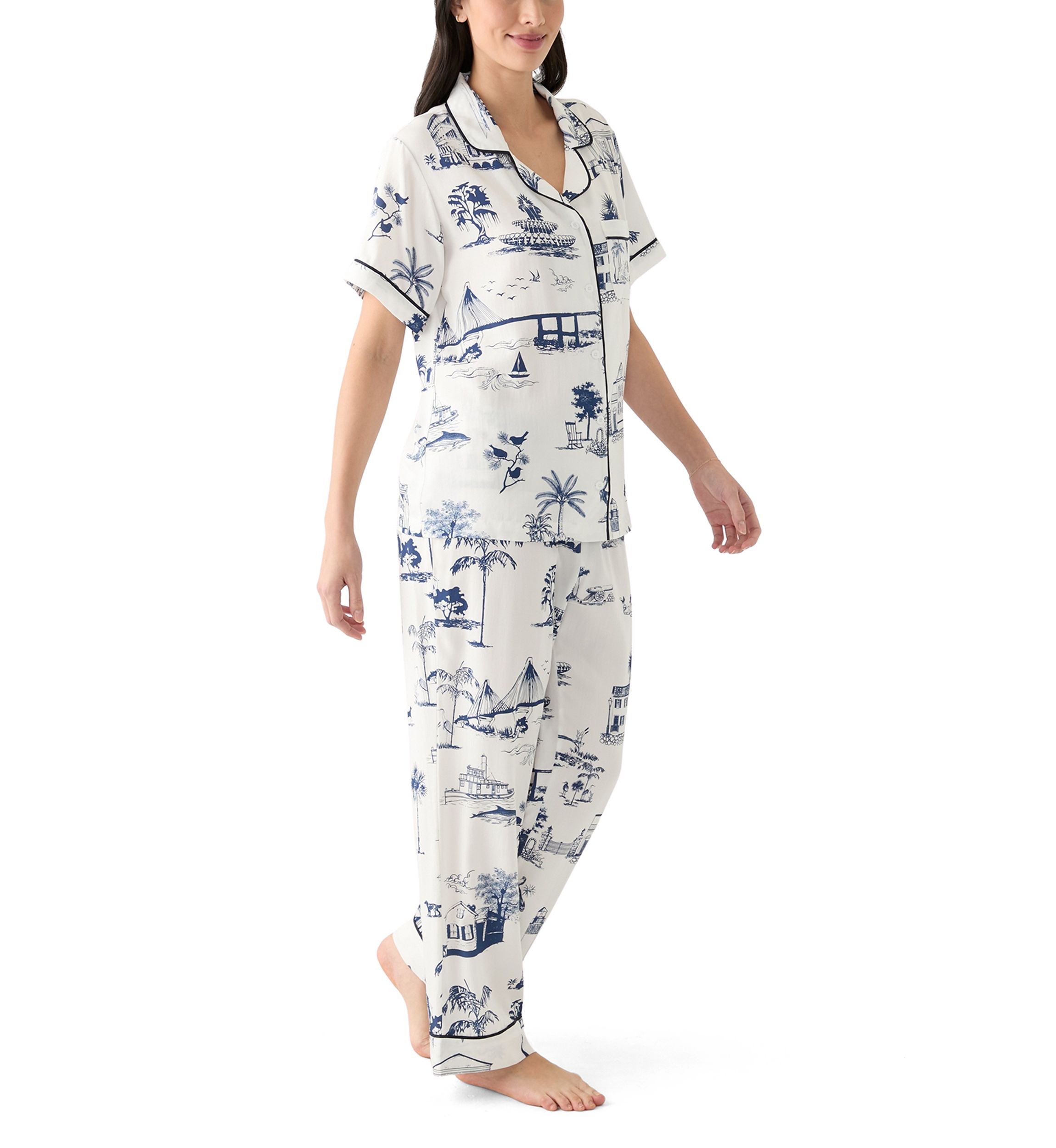 Charleston Toile Print Pajama Set