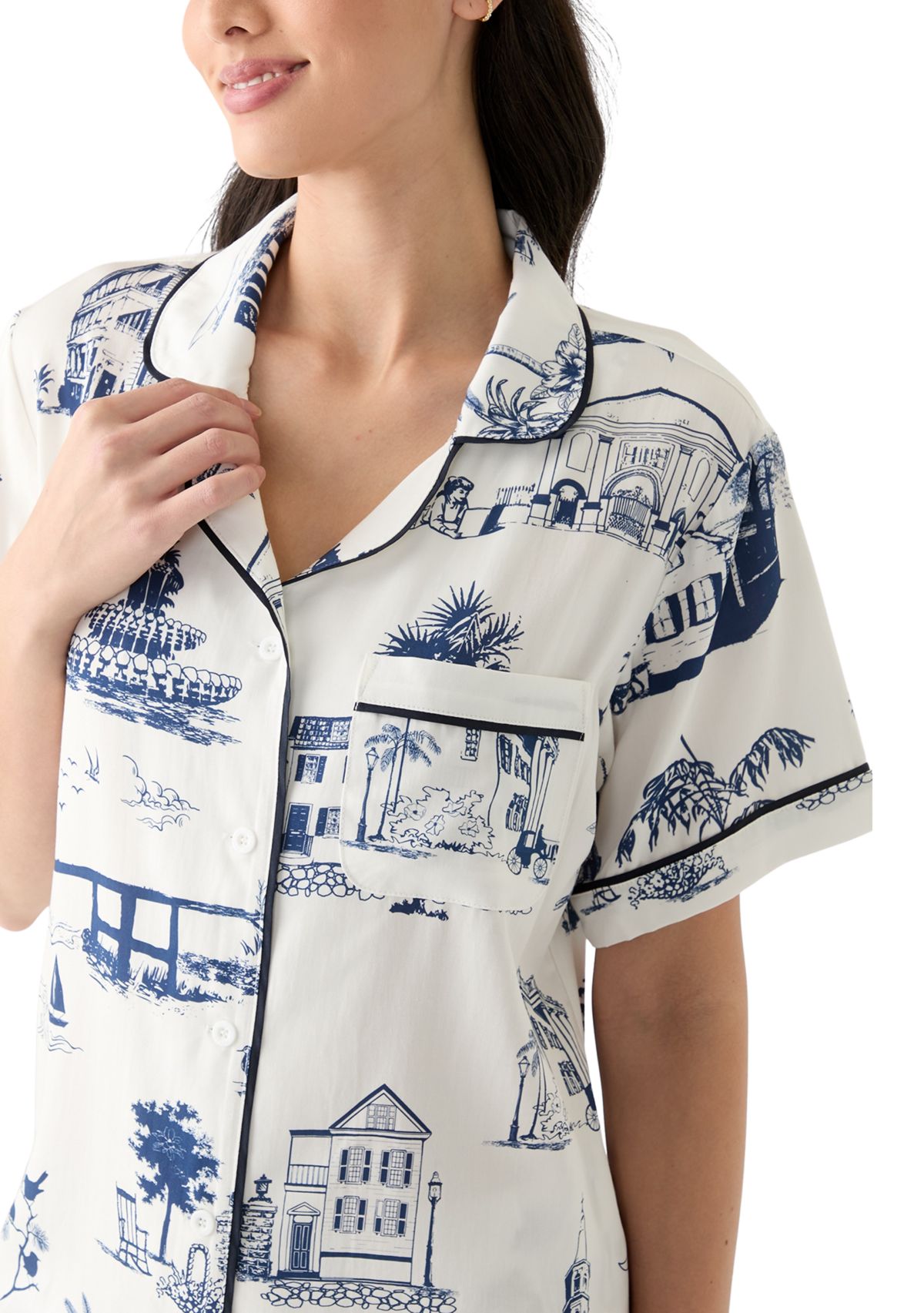 Charleston Toile Print Pajama Set
