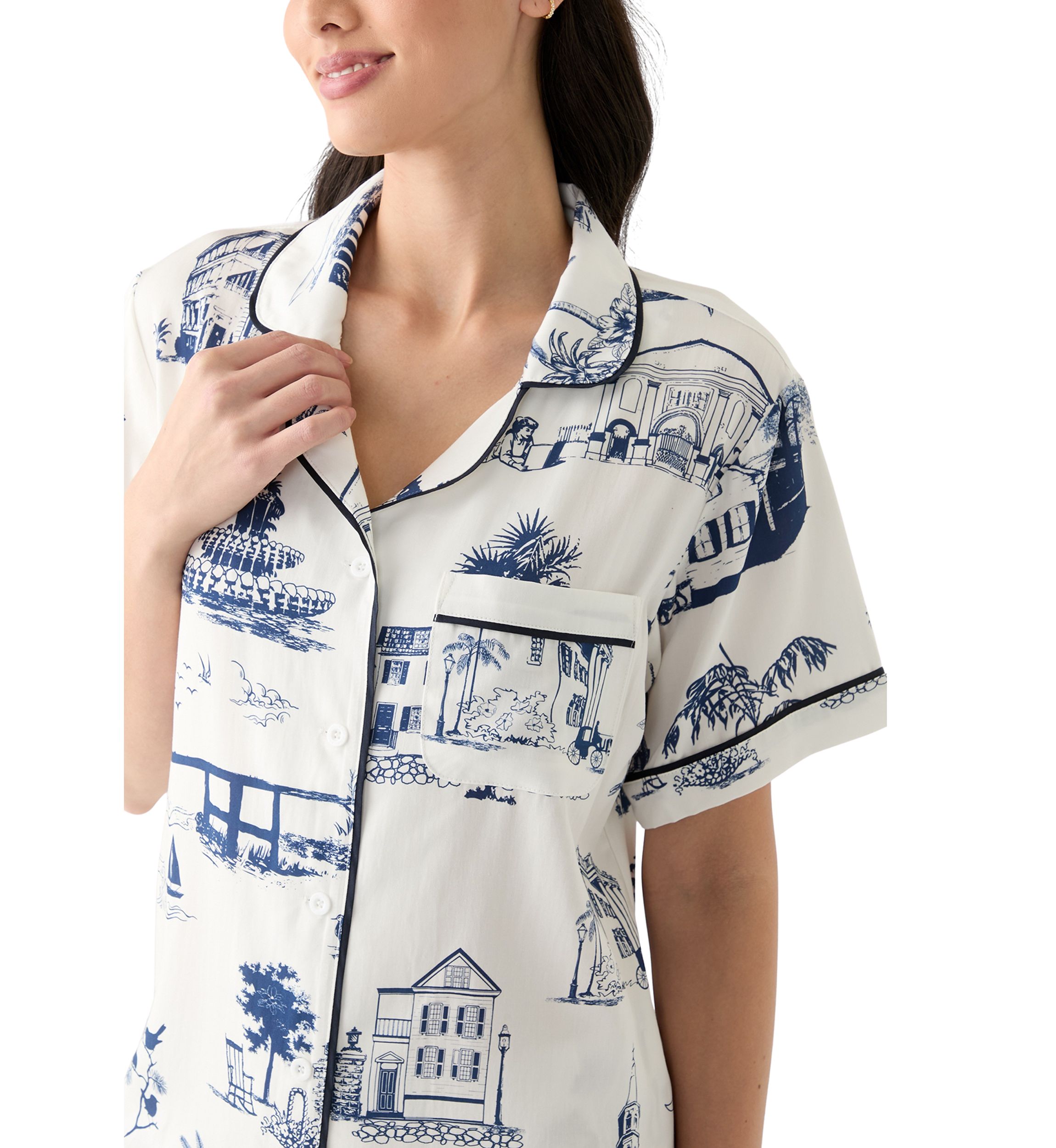 Charleston Toile Print Pajama Set