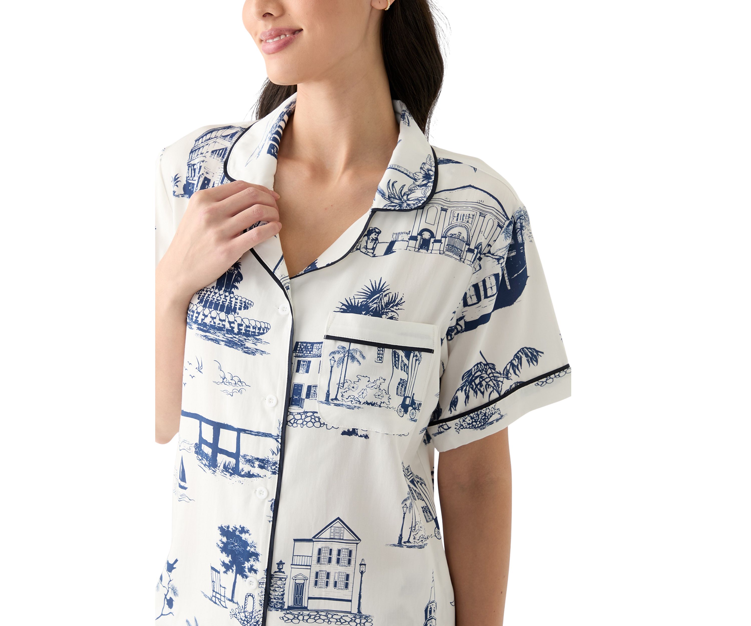 Charleston Toile Print Pajama Set