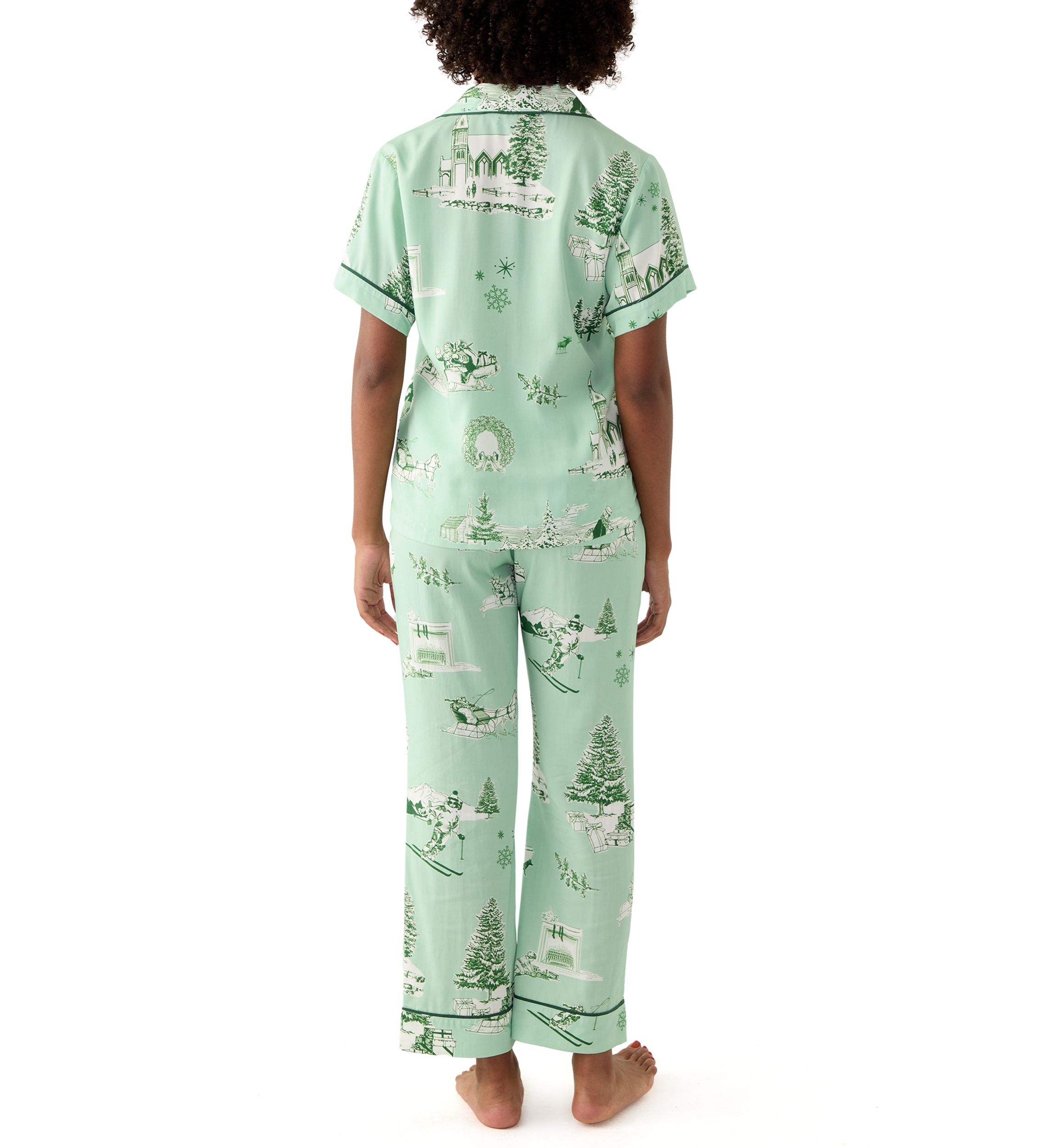 Holiday Toile Printed Pajama Set
