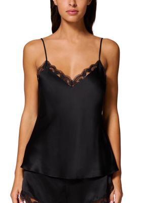 Simone Perele Women's Love Me Embroidered Sleep Tank Top, Black, 2