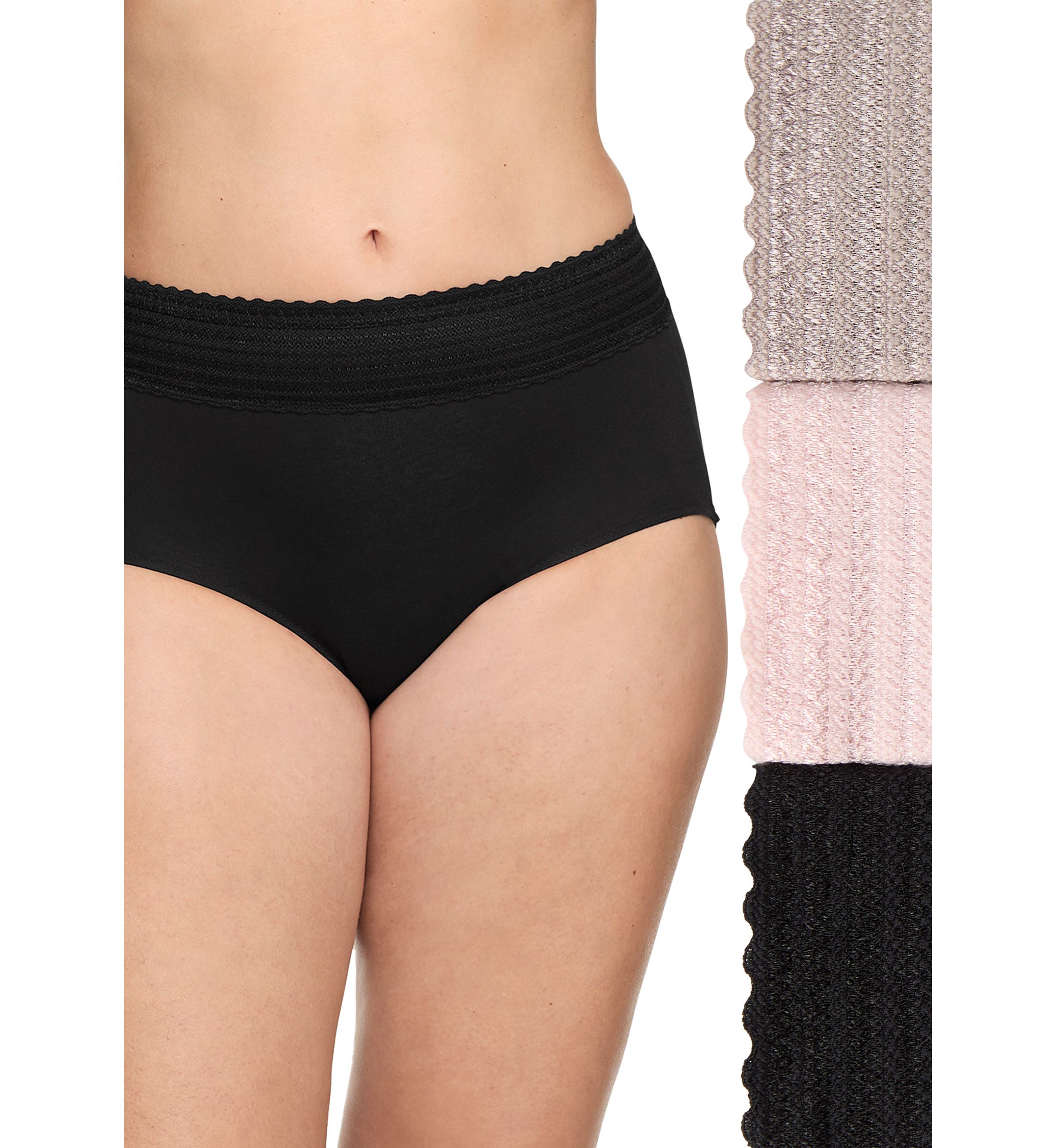 No Pinching, No Problems® Cotton Lace Briefs - 3 Pack