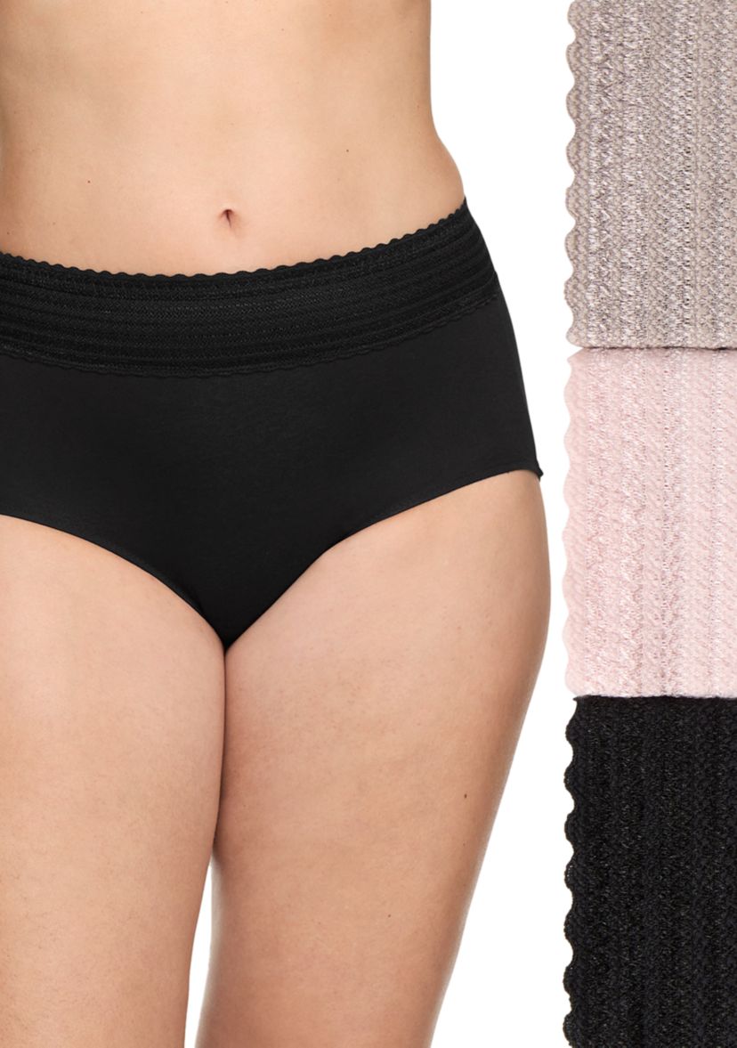 No Pinching, No Problems® Cotton Lace Briefs - 3 Pack