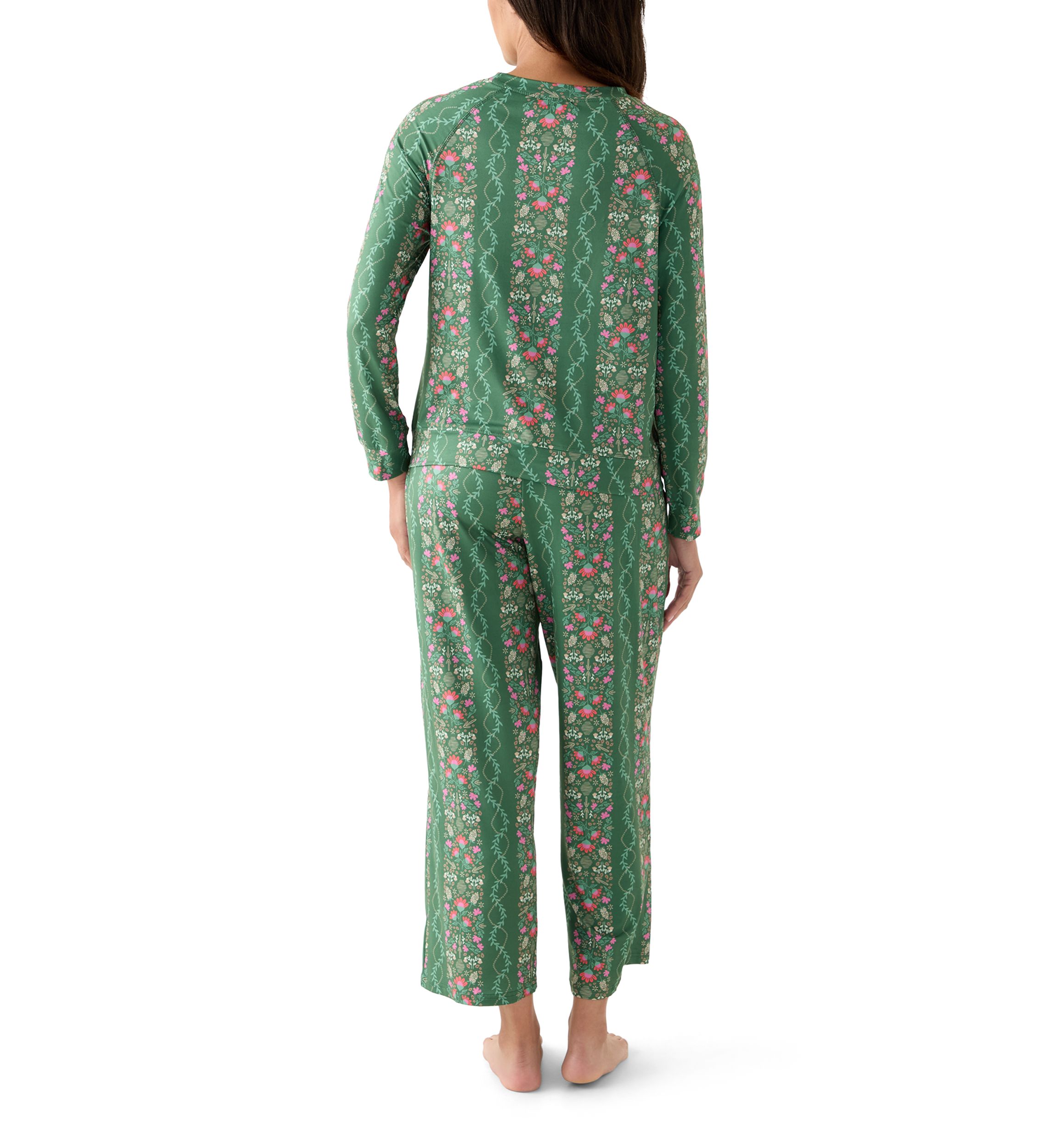 Annie Printed Long Sleeve Top and Pant Pajama Set 