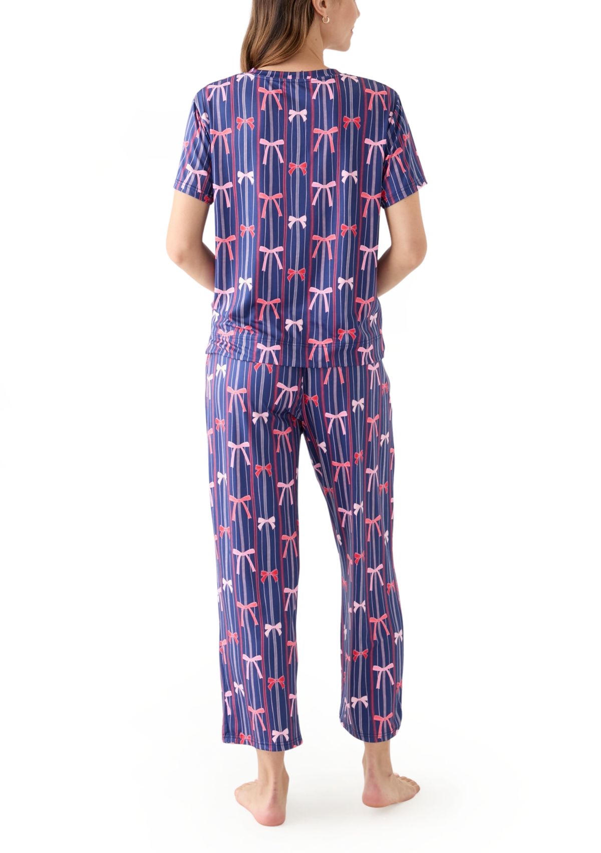 Womens Alli Short Sleeve Shirt and Pants Pajama Set