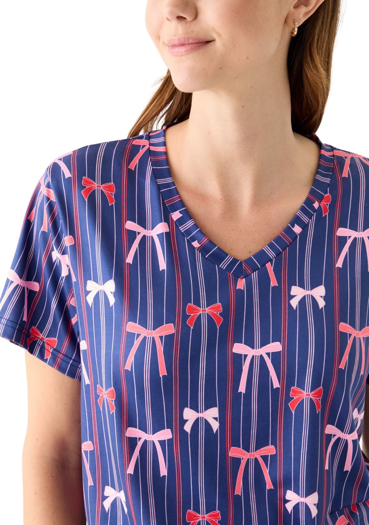 Womens Alli Short Sleeve Shirt and Pants Pajama Set